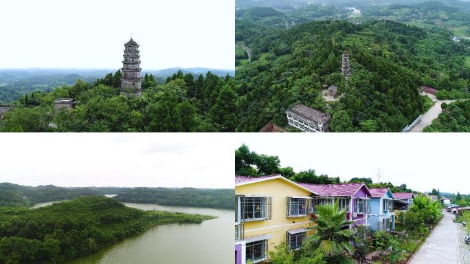 乐至县和平塔 蟠龙湖 农村