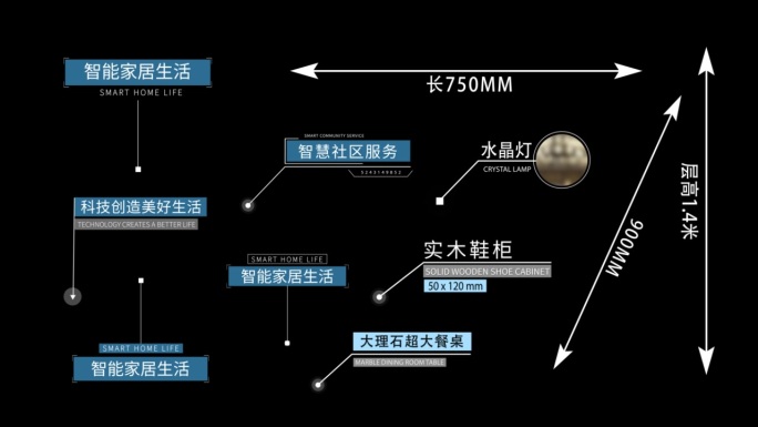 科技说明指示线 ae模板