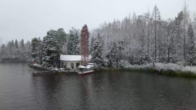 雪中观山湖公园（航拍素材）