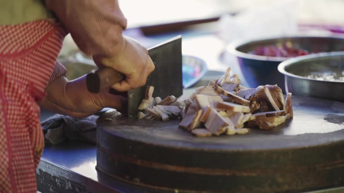 切肉过程慢动作