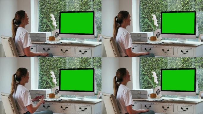 视频通话绿布绿幕扣绿视频素材绿屏合成