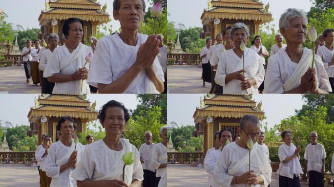 柬埔寨农村寺庙举行的剃度仪式