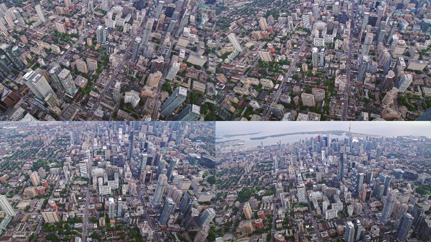 城市鸟瞰图航拍大都市大全景