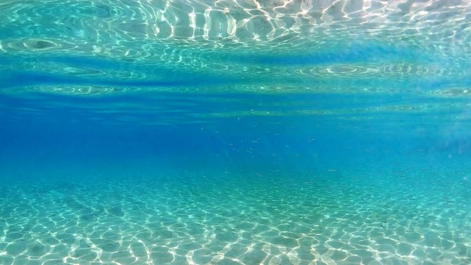 水下风景蓝色流动潜泳