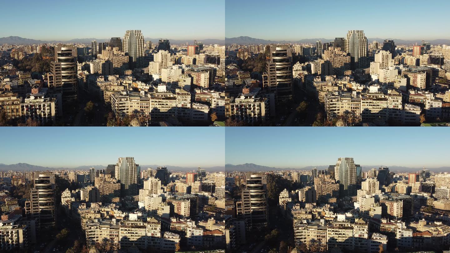 智利圣地亚哥市中心鸟瞰图