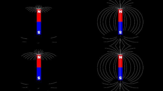 磁力线动画黑背景线条连线