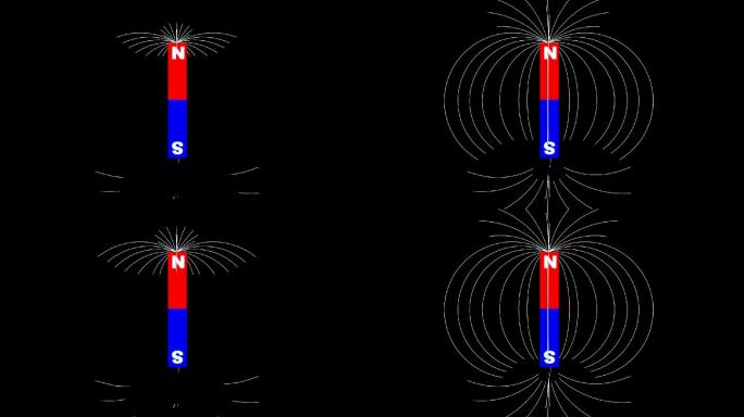 磁力线动画黑背景线条连线