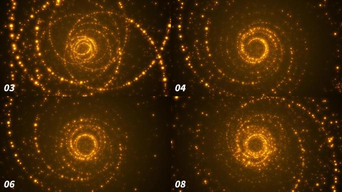 背景素材-金色螺旋粒子01_共10种