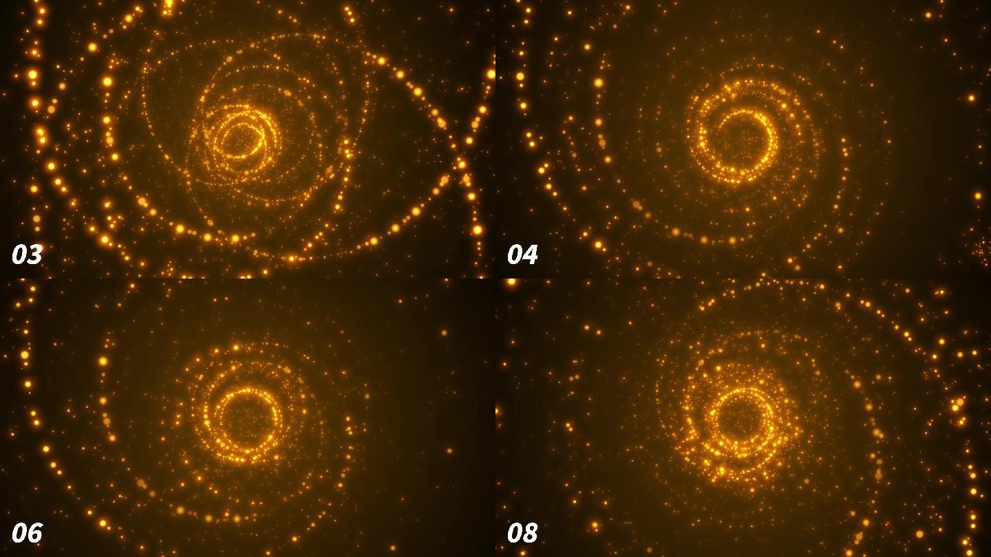 背景素材-金色螺旋粒子01_共10种