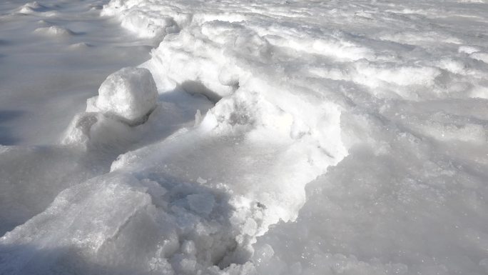 海盐天然盐田海冰冰雪冷冻