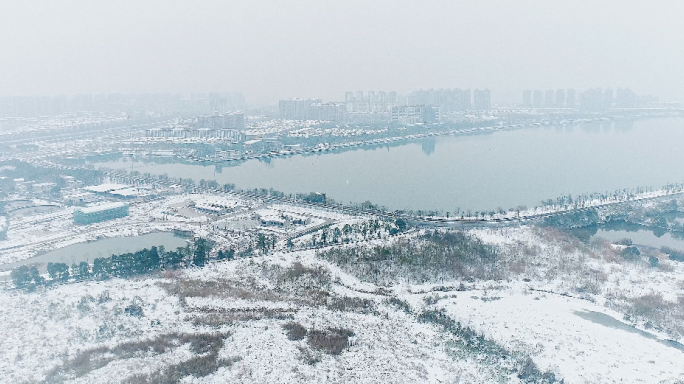 【4K航拍】常德柳叶湖雪景