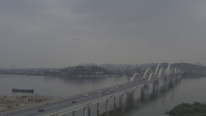潮州大桥航拍4k未调色素材