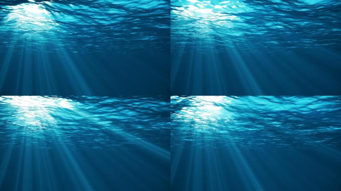 水下场景海面水面仰拍透光流水海底