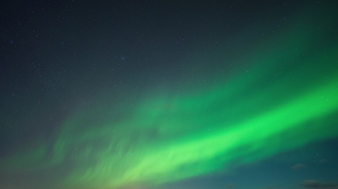 北极光绿光星空夜空美景时间流逝