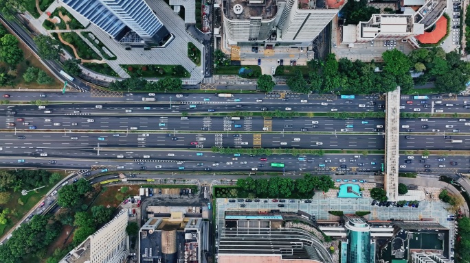 【正版素材】城市道路航拍0051-C