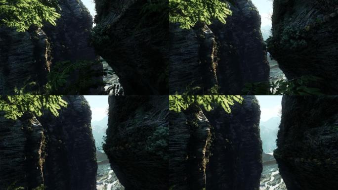 山崖 山体 三维 峡谷 漫游 动画 空镜