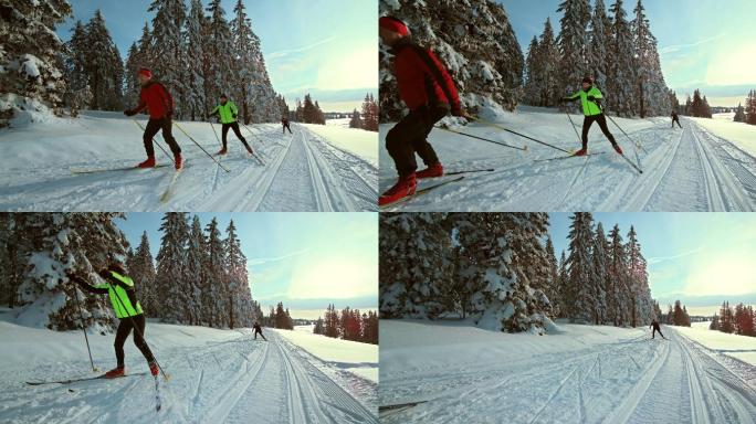 越野滑雪冰雪运动雪道雪上运动