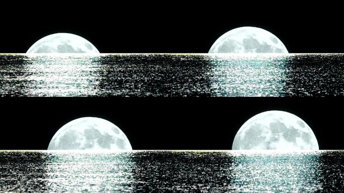 海上夜月背景舞台大海海水海面月亮明月