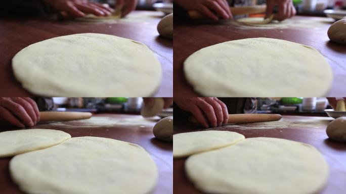 传统统美食松花饼擀面面食原素材