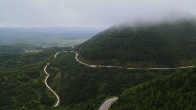 【合集】航拍宁夏六盘山森林盘山公路