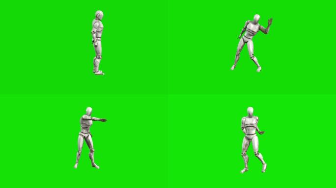 跳舞的仿人机器人阿尔法频道动画-动态图像