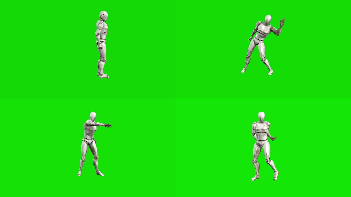 跳舞的仿人机器人阿尔法频道动画-动态图像