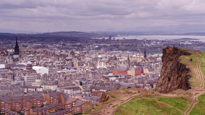 空中拍摄的苏格兰首都爱丁堡