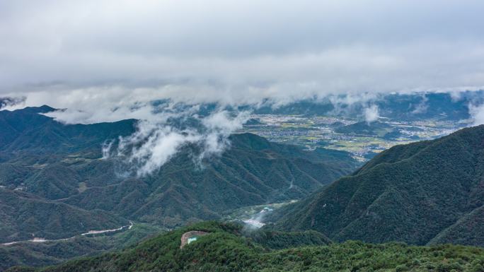 台州天台泳溪云海风光航拍延时