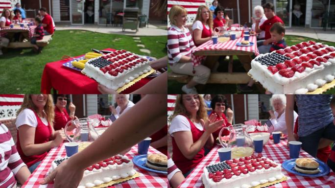美国国旗蛋糕国外外国聚餐聚会庆祝过节