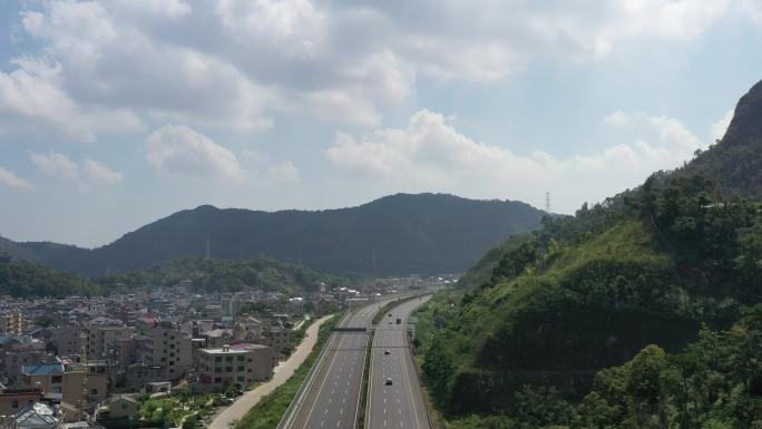 玉环芦蒲高速段山体边直飞拉高航拍