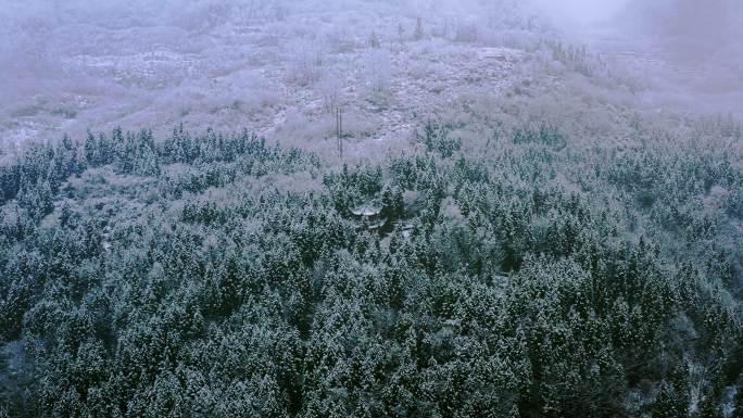 毕节雪景风光航拍