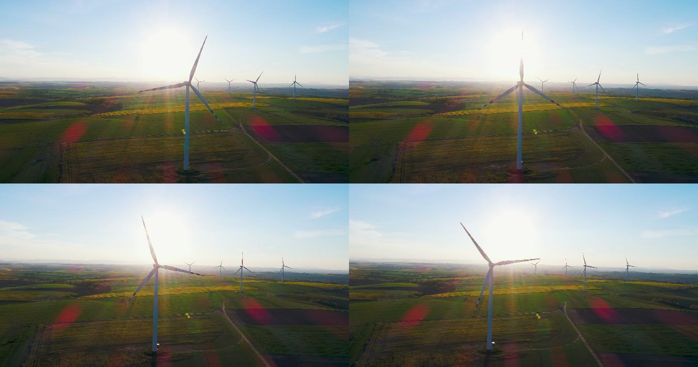 可再生能源-风力发电厂。
