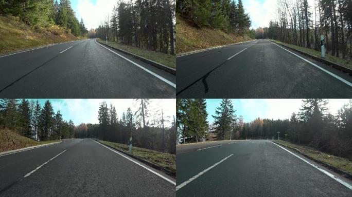 公路风景行车记录仪第一视角安全驾驶