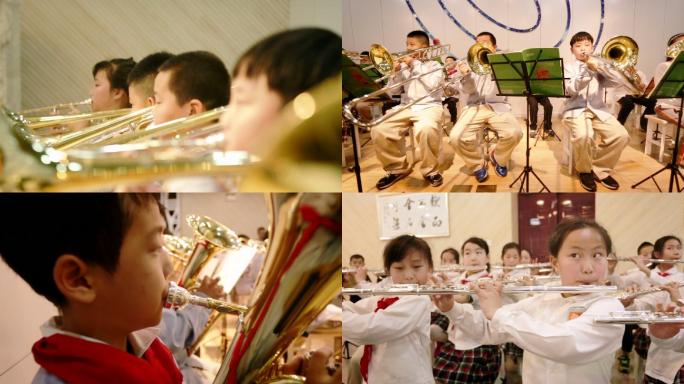 学校小学管弦乐团演奏老师指挥校园管乐团