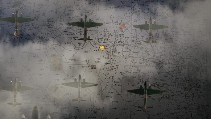 飞机地图战争场景AE模版
