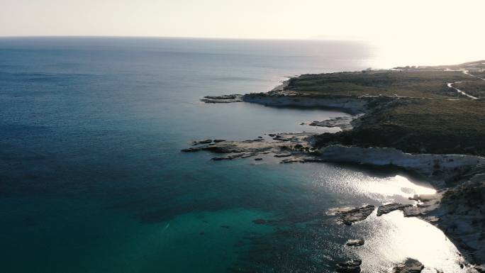 海湾鸟瞰图海滩海洋