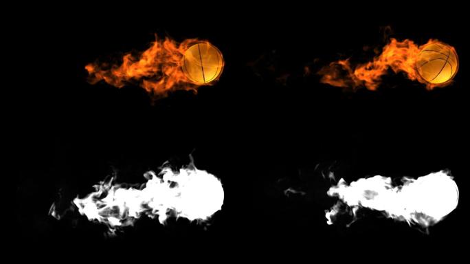 篮球运动火焰篮球动画特效抠像透明通道篮球