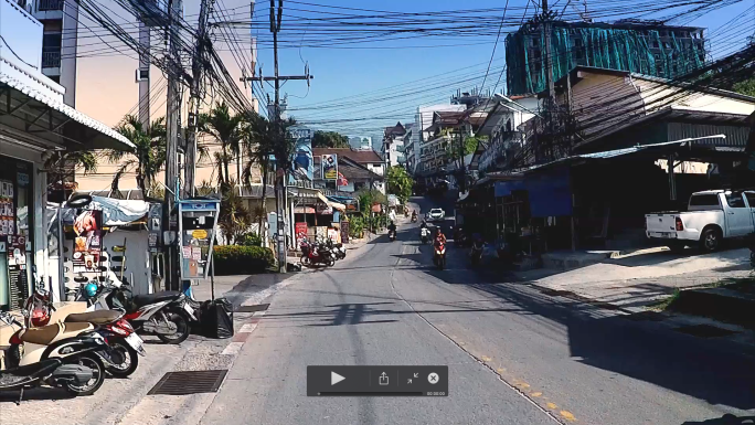 第一视角泰国街头街景车流人来人往市井风景
