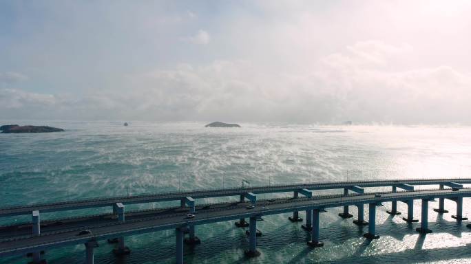 海浩海水蒸汽大连星海湾大桥航拍