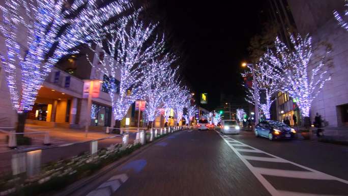 东京照明大道国外外国街头街景圣诞节