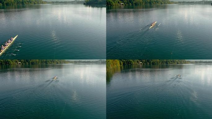 在湖面上划船视频素材