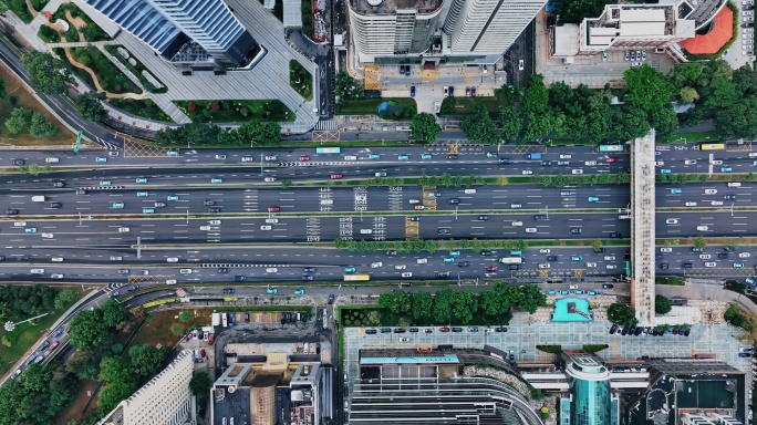 【正版素材】城市道路航拍0052-C