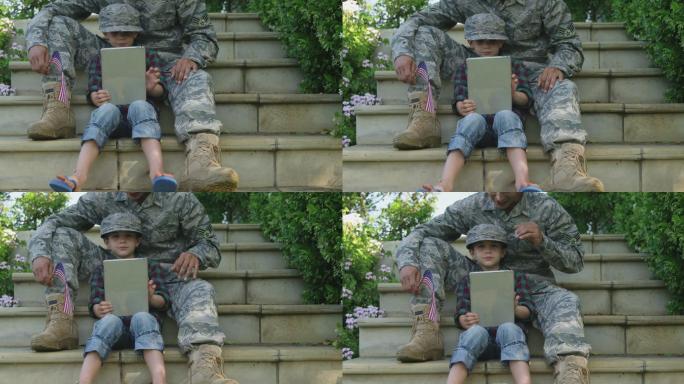 士兵和他的儿子亲密互动温馨幸福TVC广告