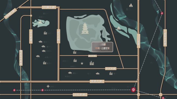 高端大气古风简约二维区位