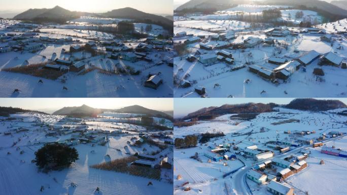 雪村 冬季农村 雪景