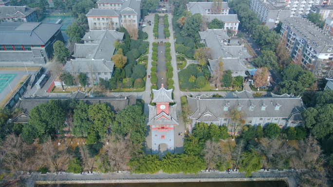 四川大学华西校区航拍 4K