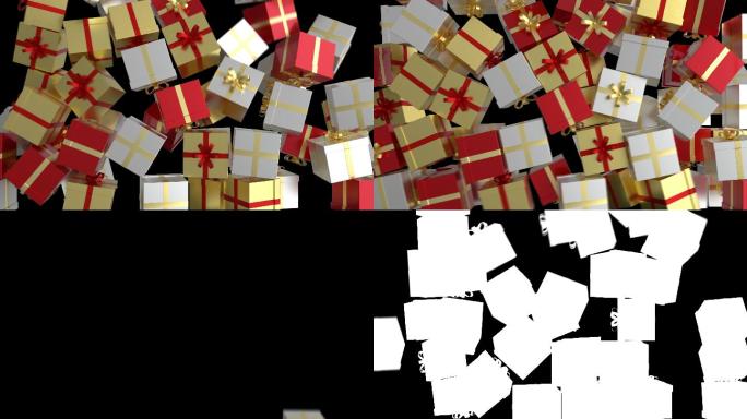 圣诞礼品盒三维模型3d动画抠图抠像