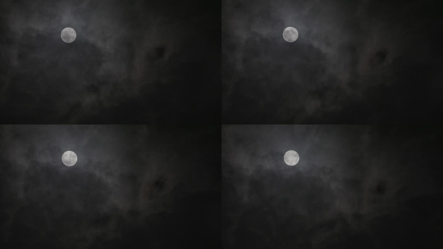 中秋节月亮云雾