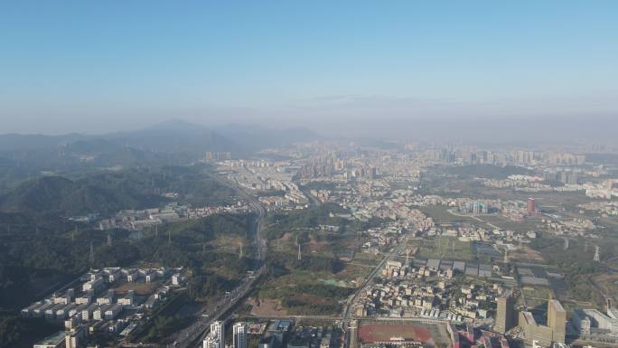 航拍深圳坪山区