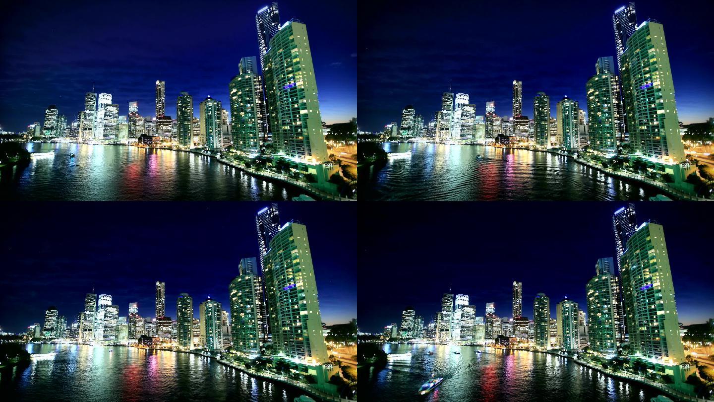 澳大利亚布里斯班繁华建筑群大气全景空镜